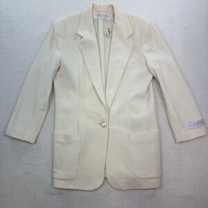 NWT Vintage 90s The Limited Ivory Wool & Cashmere Coat Size Large